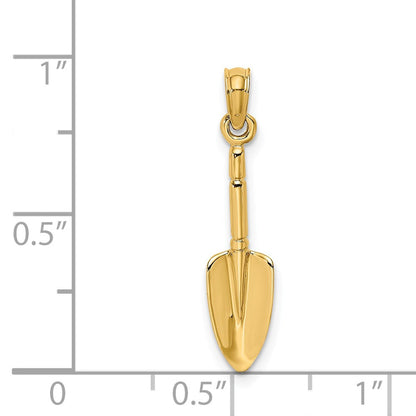 14K Gelbgold 3-d Trowel Garden Tool Charm