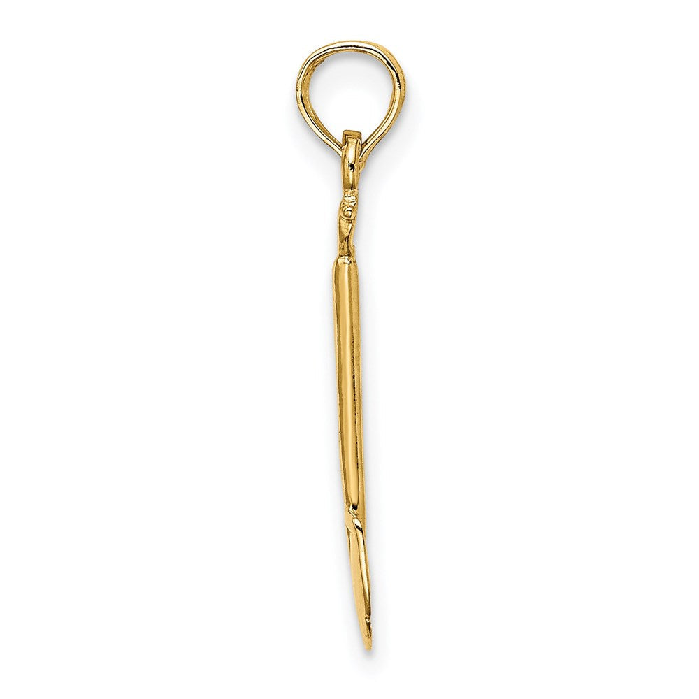 14K Gelbgold 3-d Poliert Shovel Garden Tool Charm