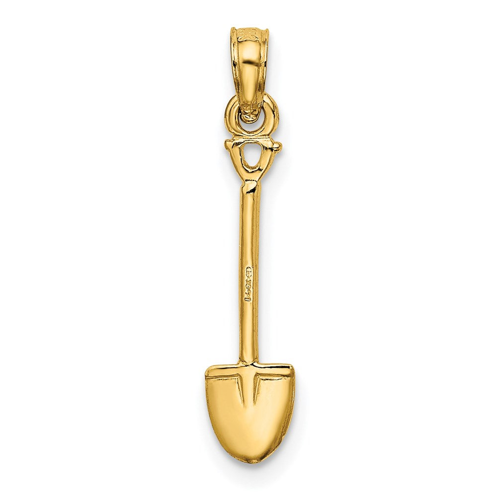 14K Gelbgold 3-d Poliert Shovel Garden Tool Charm