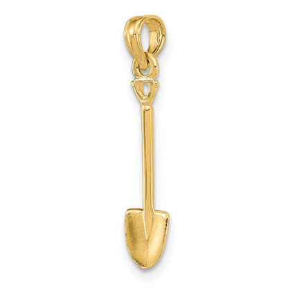 14K Gelbgold 3-d Poliert Shovel Garden Tool Charm