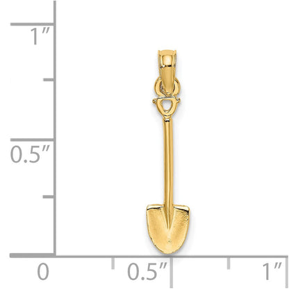 14K Gelbgold 3-d Poliert Shovel Garden Tool Charm