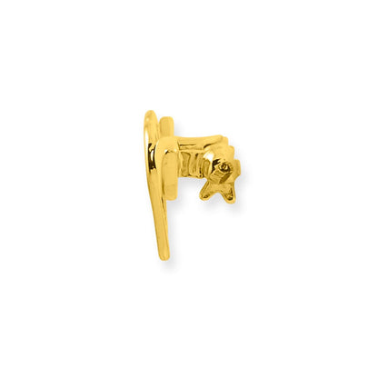 14K Gelb & Rhodium Gold & Rhodium Massiv Satiniert Poliert Herz Brosche