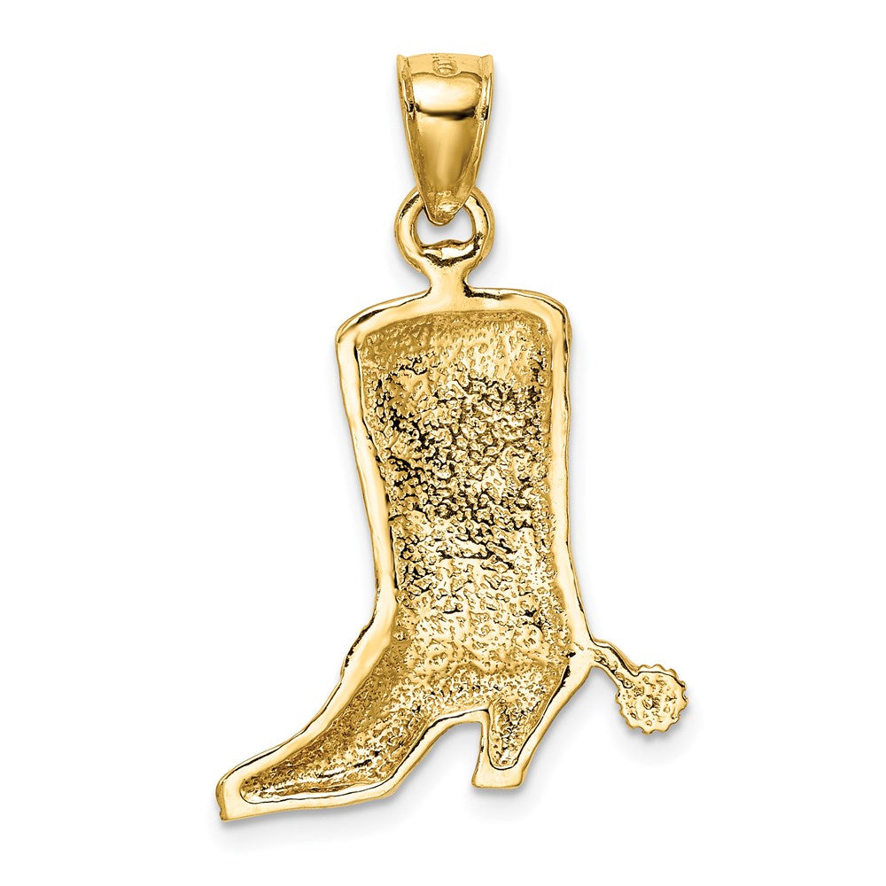 14K Gelbgold Cowboystiefel-Anhänger mit Sporn