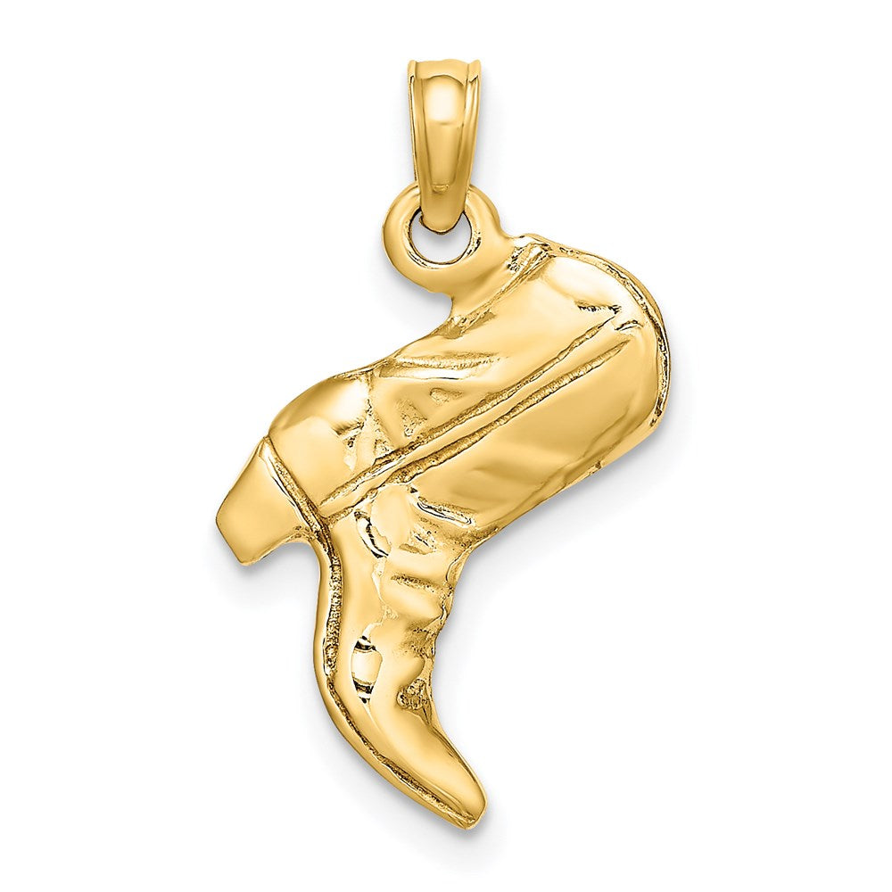 14K Gelbgold 3-D Cowboystiefel-Charm