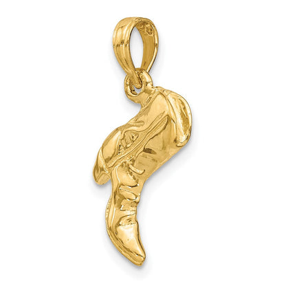 14K Gelbgold 3-D Cowboystiefel-Charm