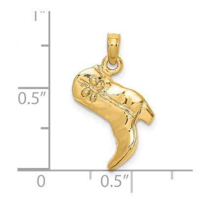 14K Gelbgold 3-D Cowboystiefel-Charm