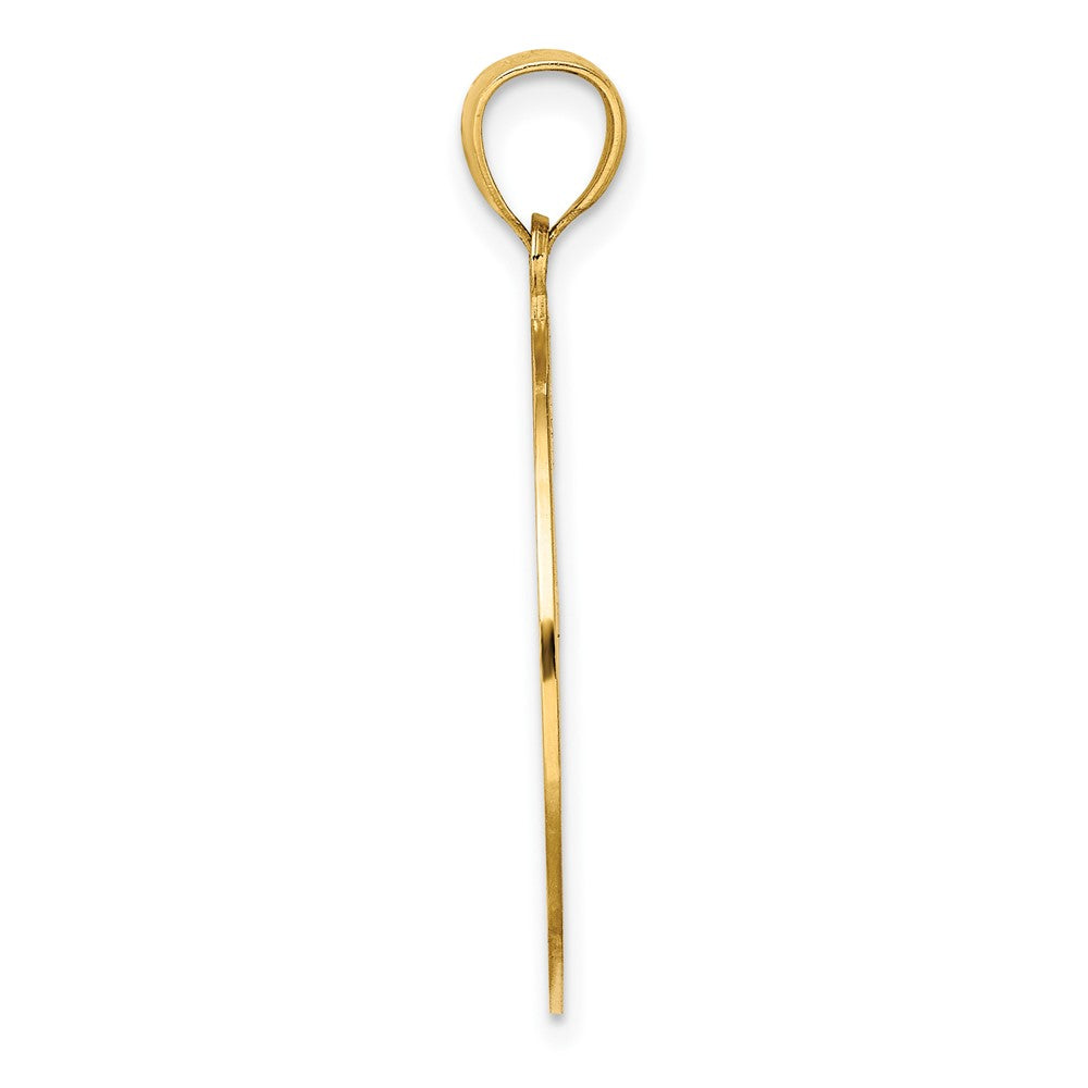 14K Gelbgold Retro-Gänseblümchen-Charm im runden Rahmen