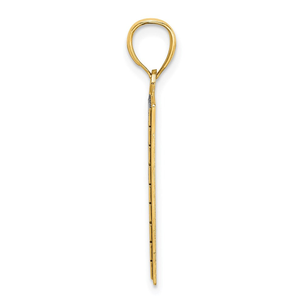 14K Gelbgold Polierter Antiker Sudoku-Spielbrett-Charm