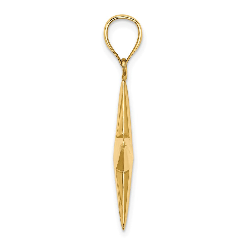 14K Gelbgold 3-D Nautischer Stern Charm