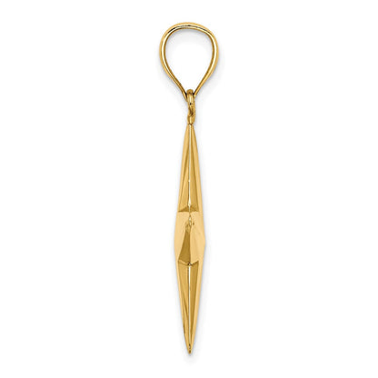 14K Gelbgold 3-D Nautischer Stern Charm