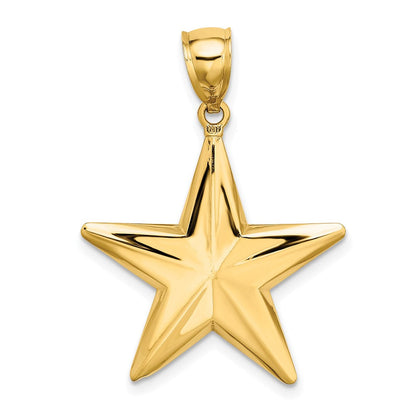 14K Gelbgold 3-D Nautischer Stern Charm