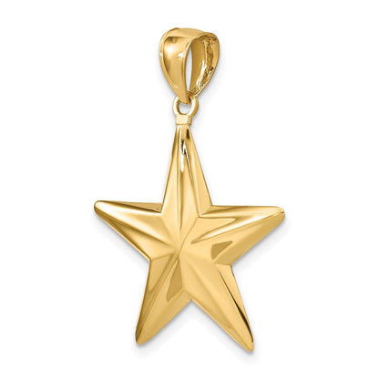 14K Gelbgold 3-D Nautischer Stern Charm