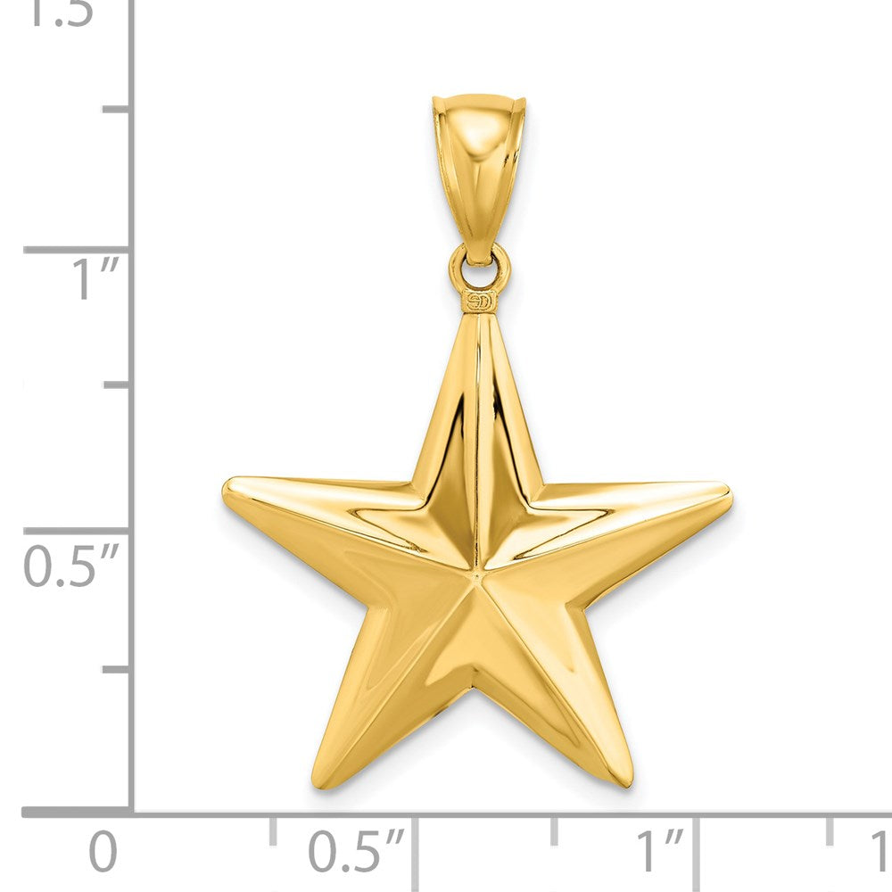 14K Gelbgold 3-D Nautischer Stern Charm