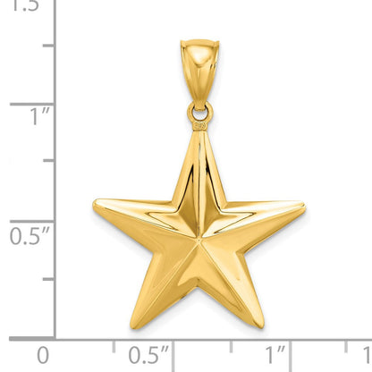 14K Gelbgold 3-D Nautischer Stern Charm
