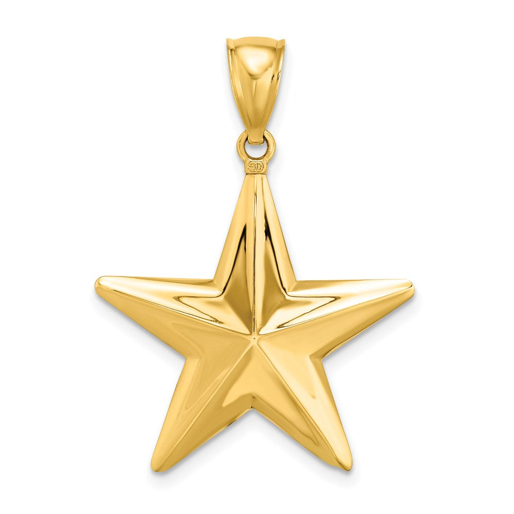 14K Gelbgold 3-D Nautischer Stern Charm