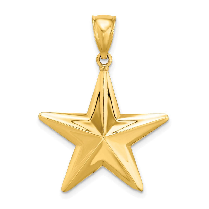 14K Gelbgold 3-D Nautischer Stern Charm