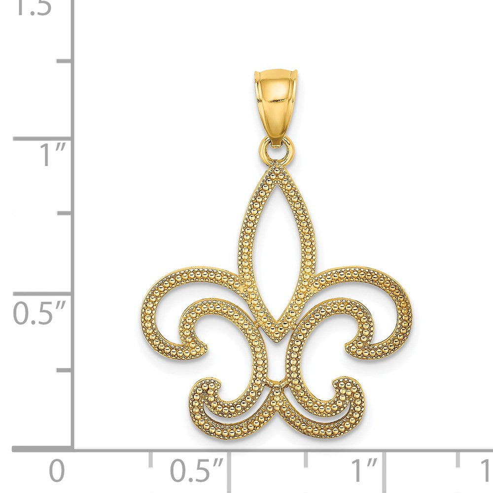 14K Gelbgold Fleur-de-Lis-Charm