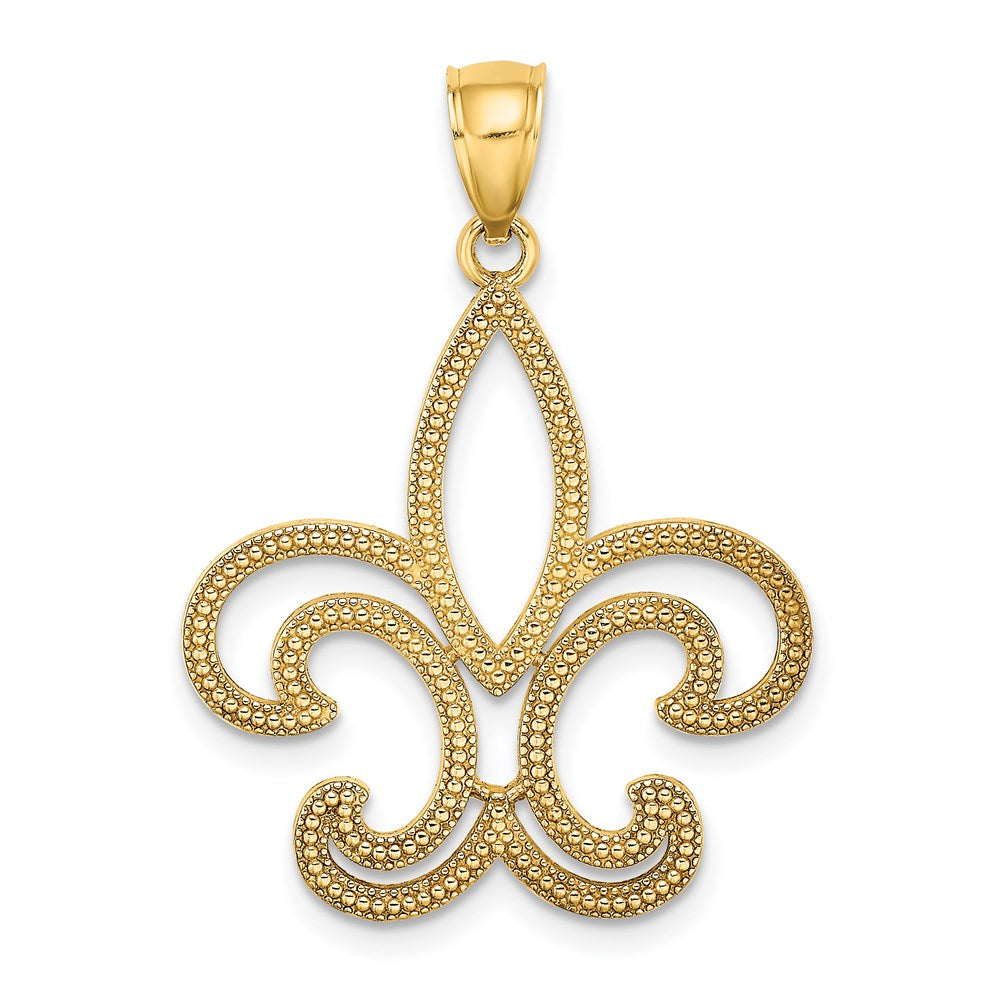 14K Gelbgold Fleur-de-Lis-Charm