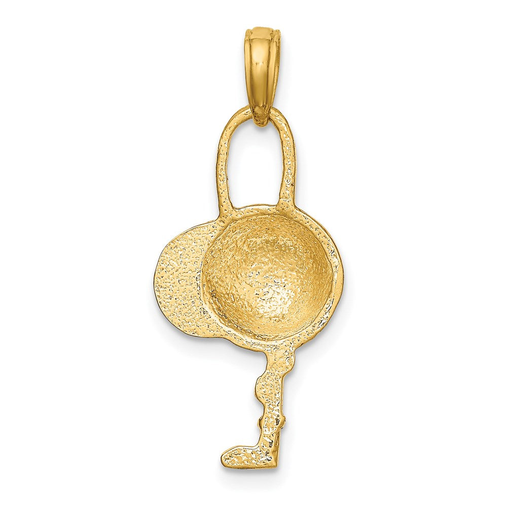 14K Gelbgold 2-D Jockeyhelm-und-Reitgerte-Charm