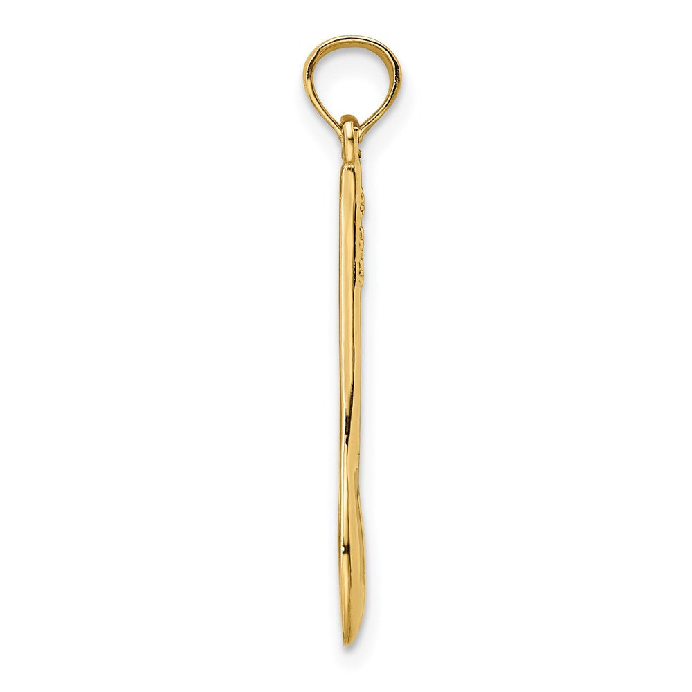 14K Gelbgold Poliert 3-d Spoon Charm