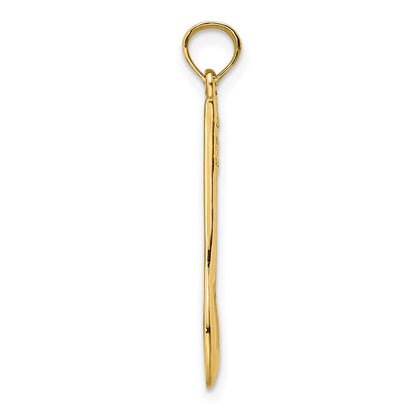 14K Gelbgold Poliert 3-d Spoon Charm