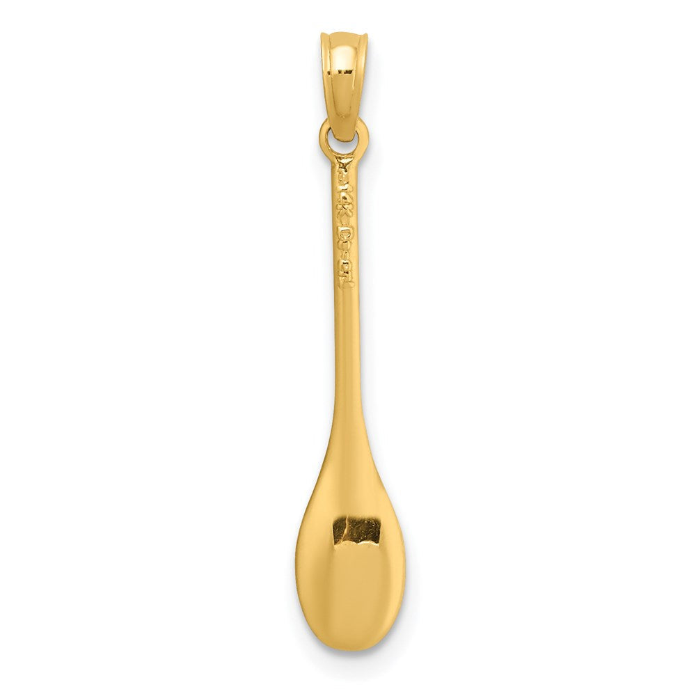 14K Gelbgold Poliert 3-d Spoon Charm