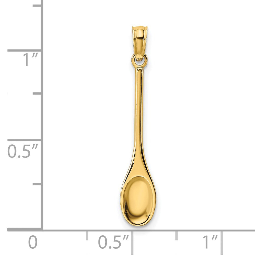 14K Gelbgold Poliert 3-d Spoon Charm