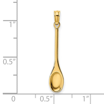14K Gelbgold Poliert 3-d Spoon Charm