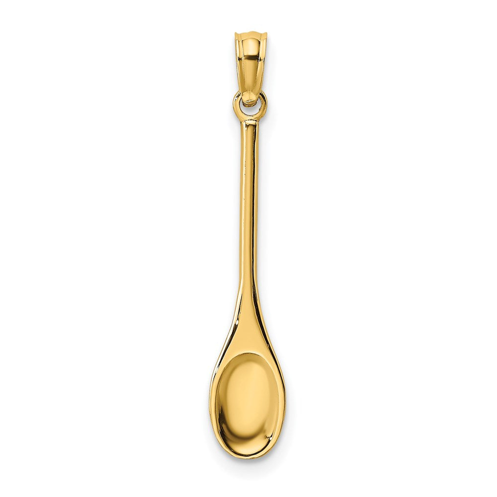 14K Gelbgold Poliert 3-d Spoon Charm