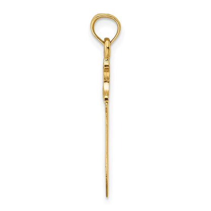 14K Gelbgold 3-d Poliert Butcher Messer Charm