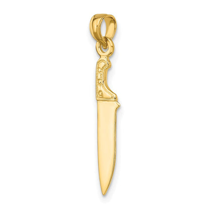 14K Gelbgold 3-d Poliert Butcher Messer Charm