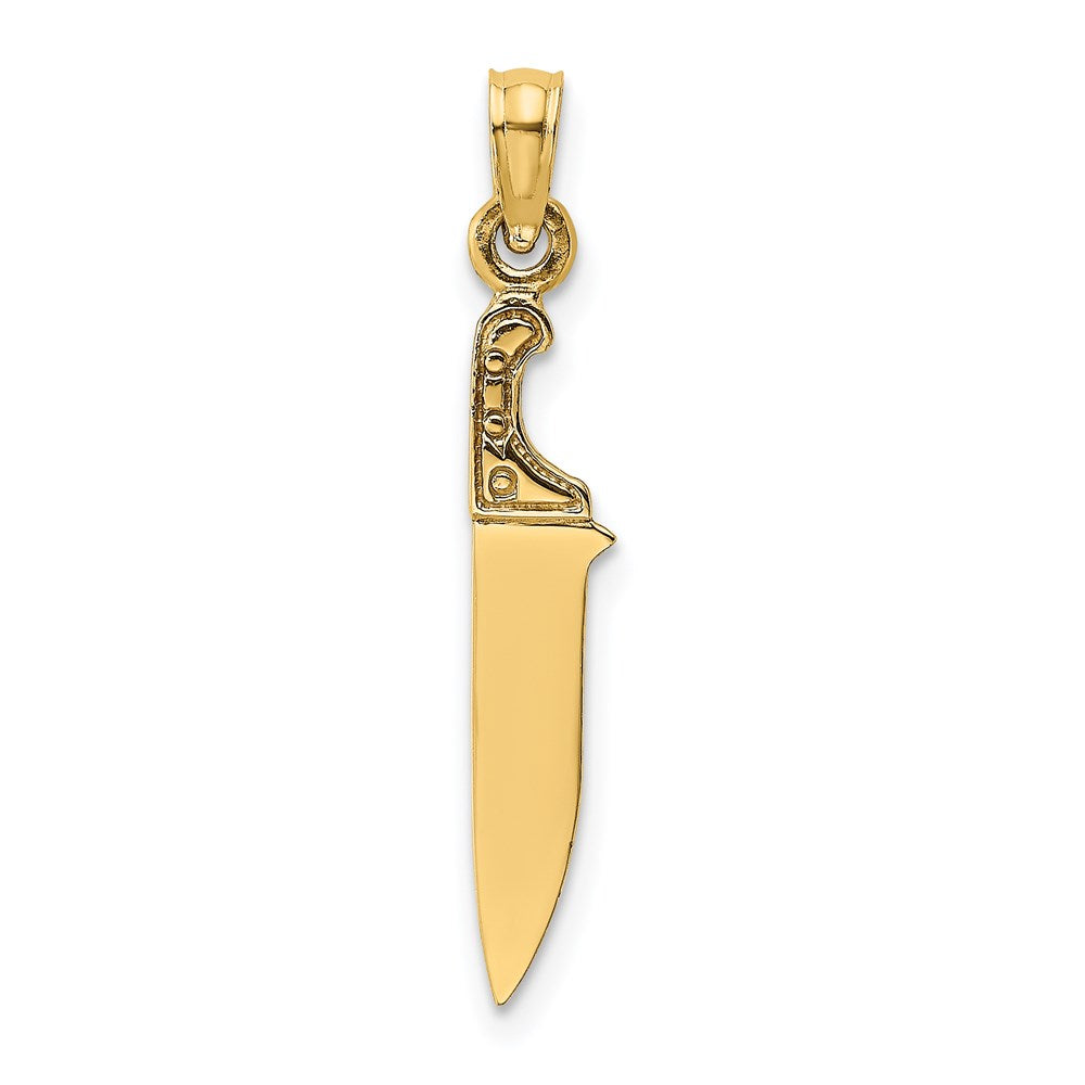 14K Gelbgold 3-d Poliert Butcher Messer Charm
