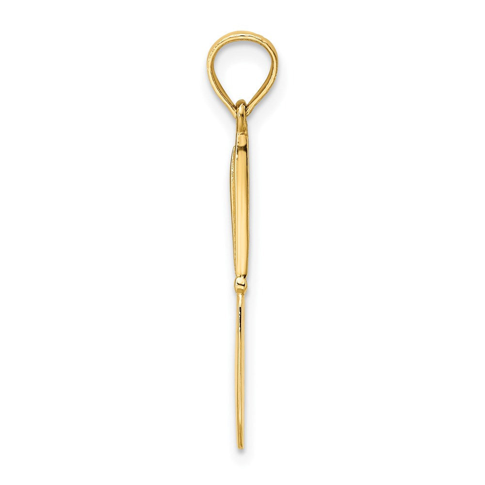 14K Gelbgold 3-d Poliert Tisch Messer Charm
