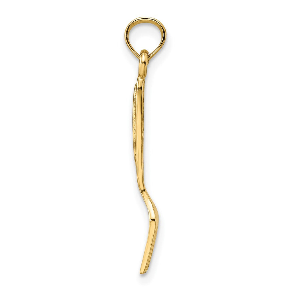 14K Gelbgold 3-d und Poliert Tisch Fork Charm