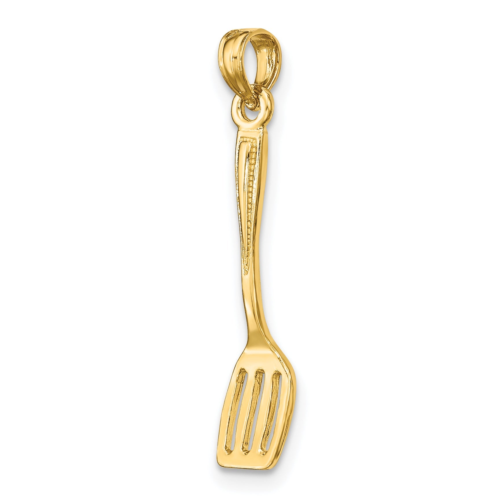 14K Gelbgold 3-d Poliert Spatula Charm