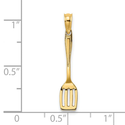 14K Gelbgold 3-d Poliert Spatula Charm