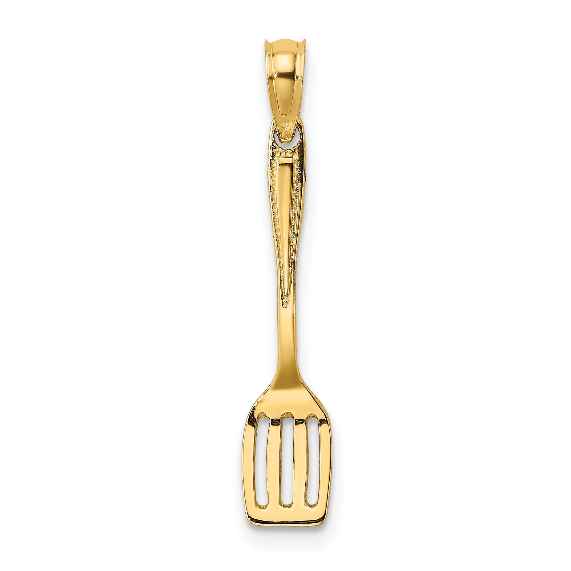 14K Gelbgold 3-d Poliert Spatula Charm