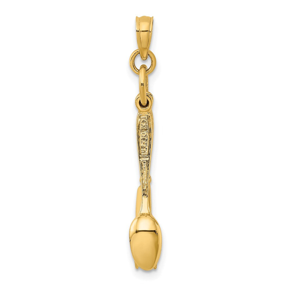 14K Gelbgold 3-D beweglicher Anhänger „Messer, Gabel und Löffel“