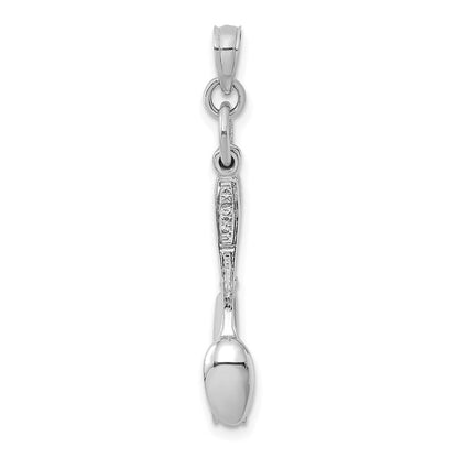 14K Weißgold 3D beweglicher Messer-, Gabel- und Löffel-Charm