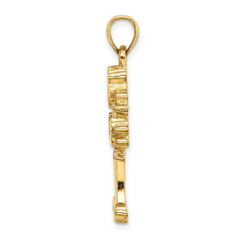 14K Gelbgold Ausgeschnittener Geldbaum-Charm