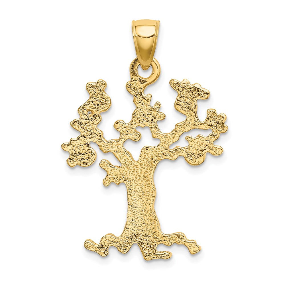 14K Gelbgold Ausgeschnittener Geldbaum-Charm