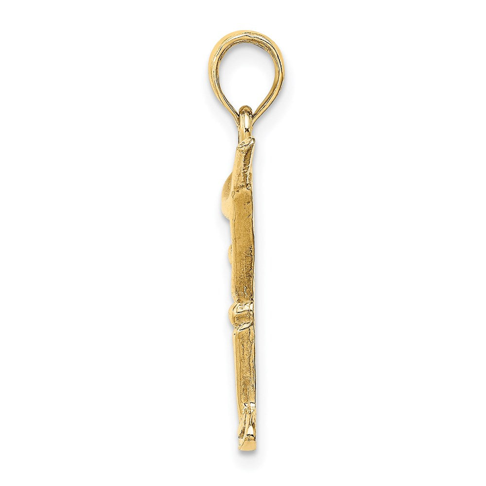 14K Gelbgold Charm mit Ausschnitt und Olive, poliert, Martini-Design
