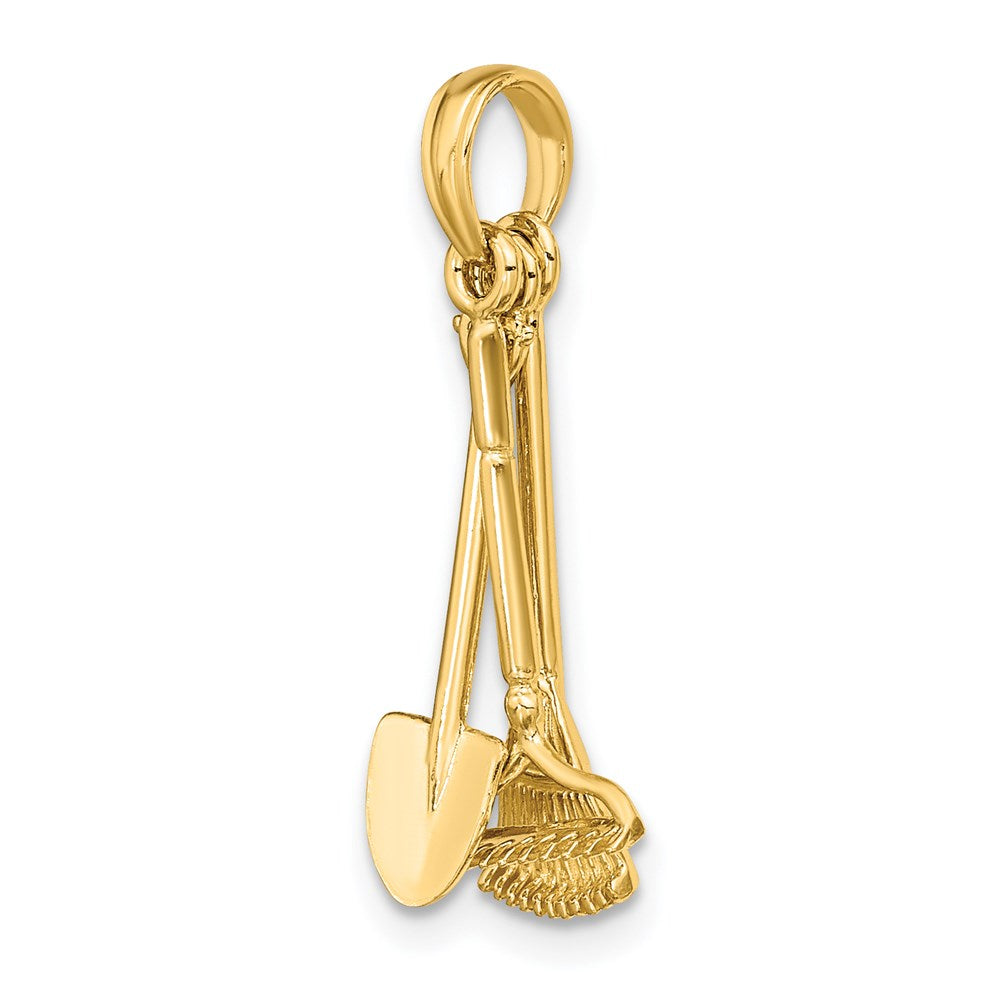 14K Gelbgold 3-d Beweglich Garden Tool Kollektion Charm