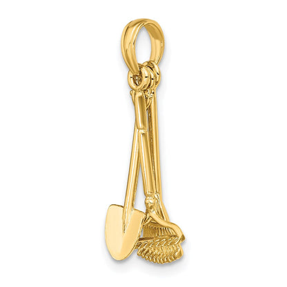 14K Gelbgold 3-d Beweglich Garden Tool Kollektion Charm