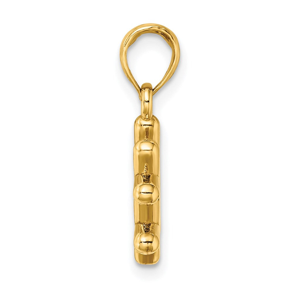 14K Gelbgold 3-D Hashtag-Charm ("#")