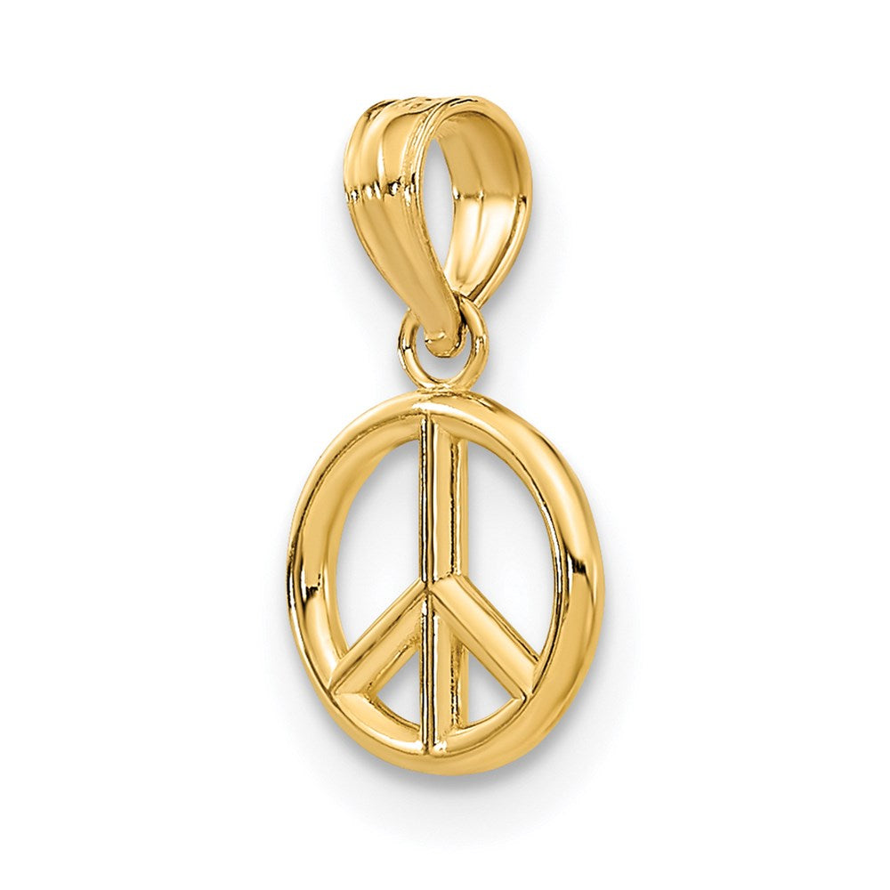 14K Gelbgold 3-d Frieden Symbol Charm