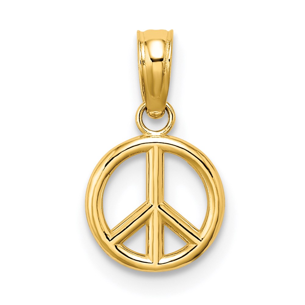 14K Gelbgold 3-d Frieden Symbol Charm