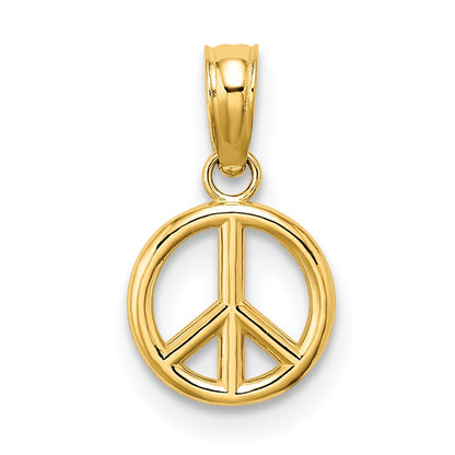 14K Gelbgold 3-d Frieden Symbol Charm