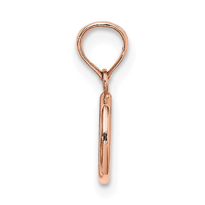 14K Roségold 3-d Frieden Symbol Charm