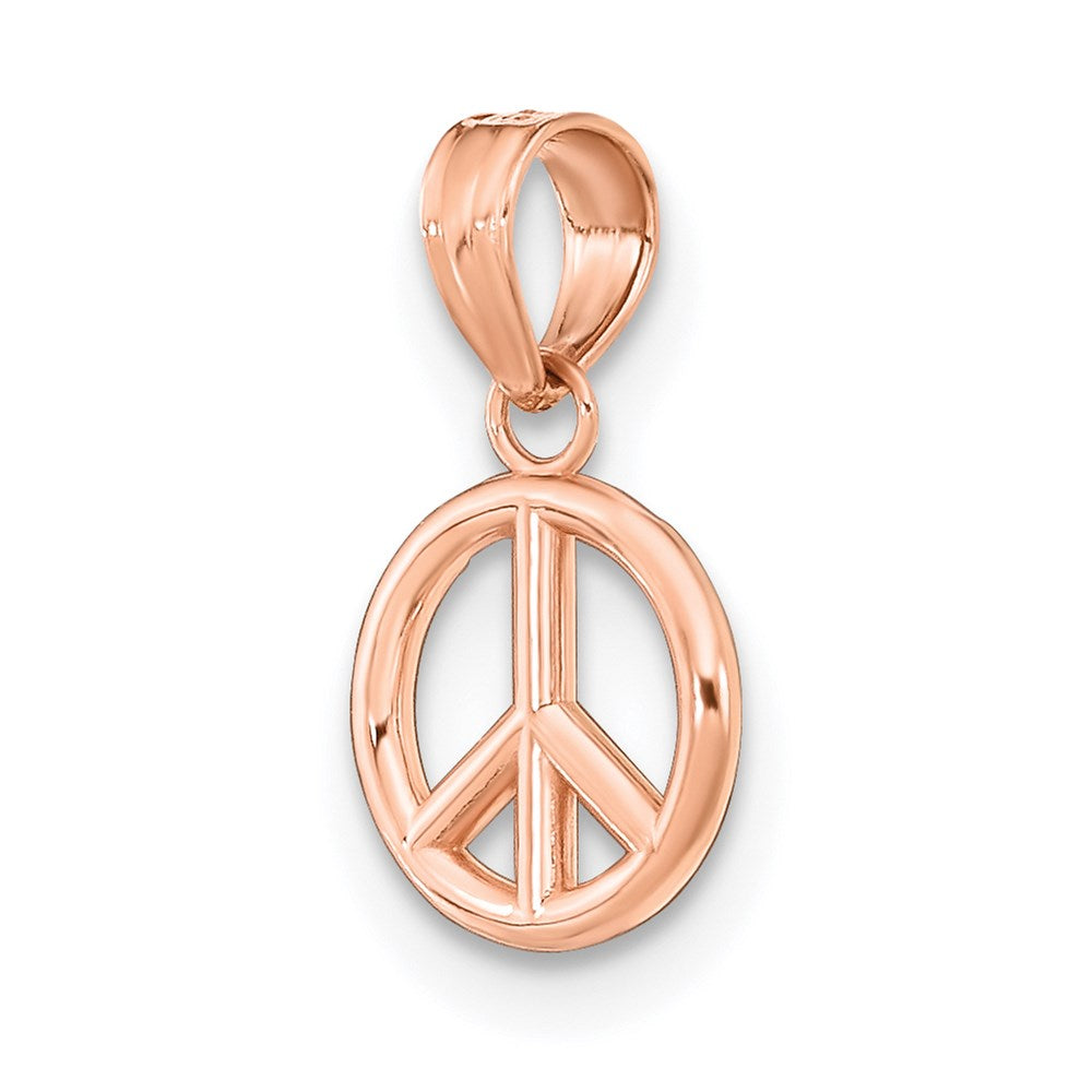 14K Roségold 3-d Frieden Symbol Charm